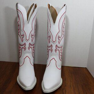 Dingo White/Red Tall Cowgirl Boots.
